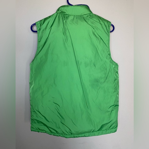 Boys: LANDS END: Reservable Coat Vest/Solid Green or Green/Navy EUC- Sz L 14-16 - Picture 3 of 7